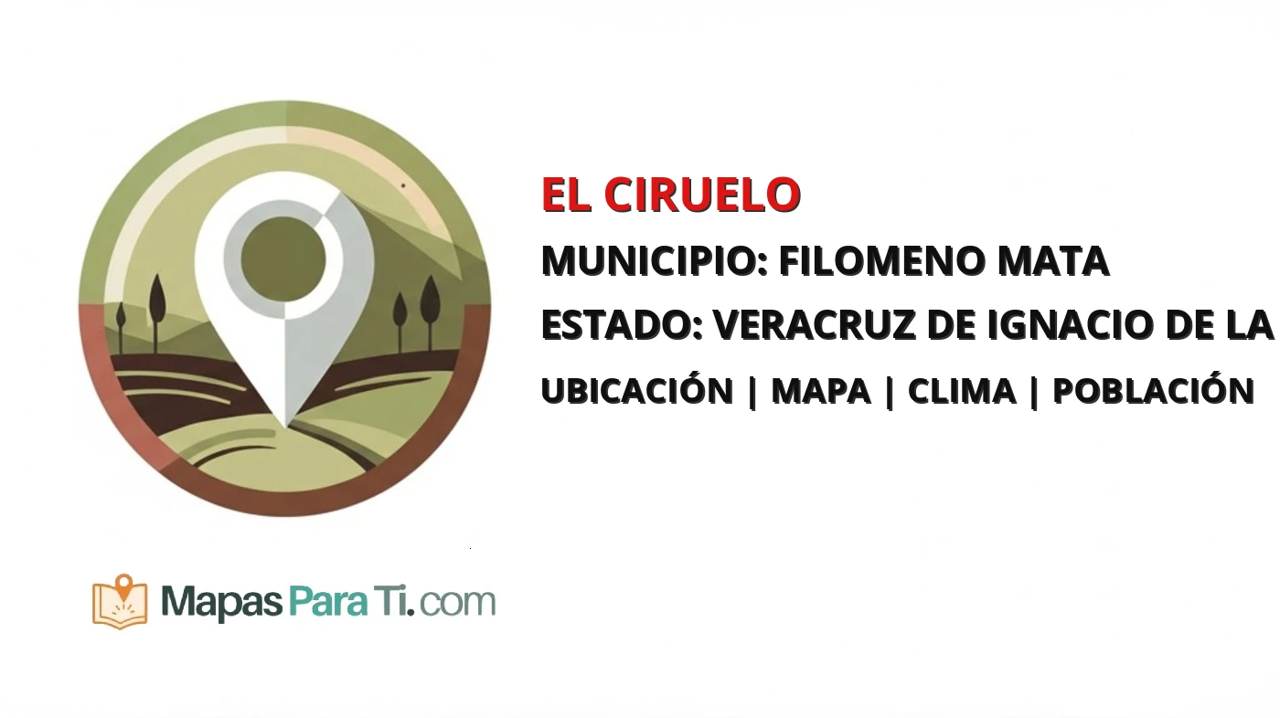 Mapa y datos de El Ciruelo, Filomeno Mata, Veracruz de Ignacio de la Llave