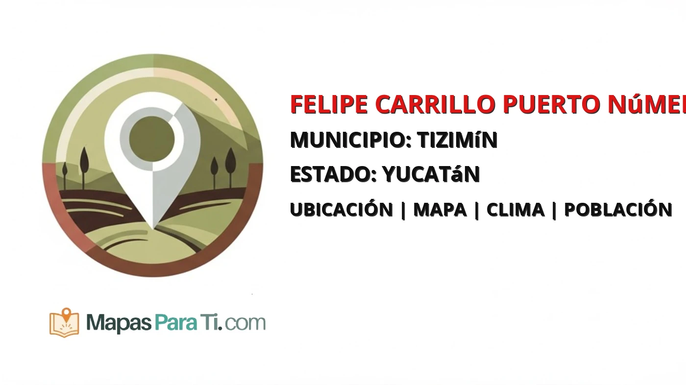 Mapa y datos de Felipe Carrillo Puerto Número Uno, Tizimín, Yucatán