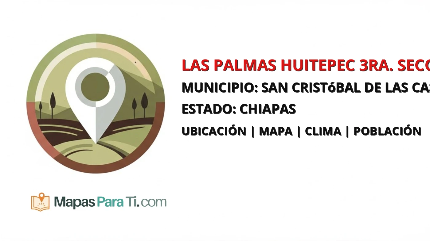 Mapa y datos de Las Palmas Huitepec 3ra. Sección, San Cristóbal de las Casas, Chiapas