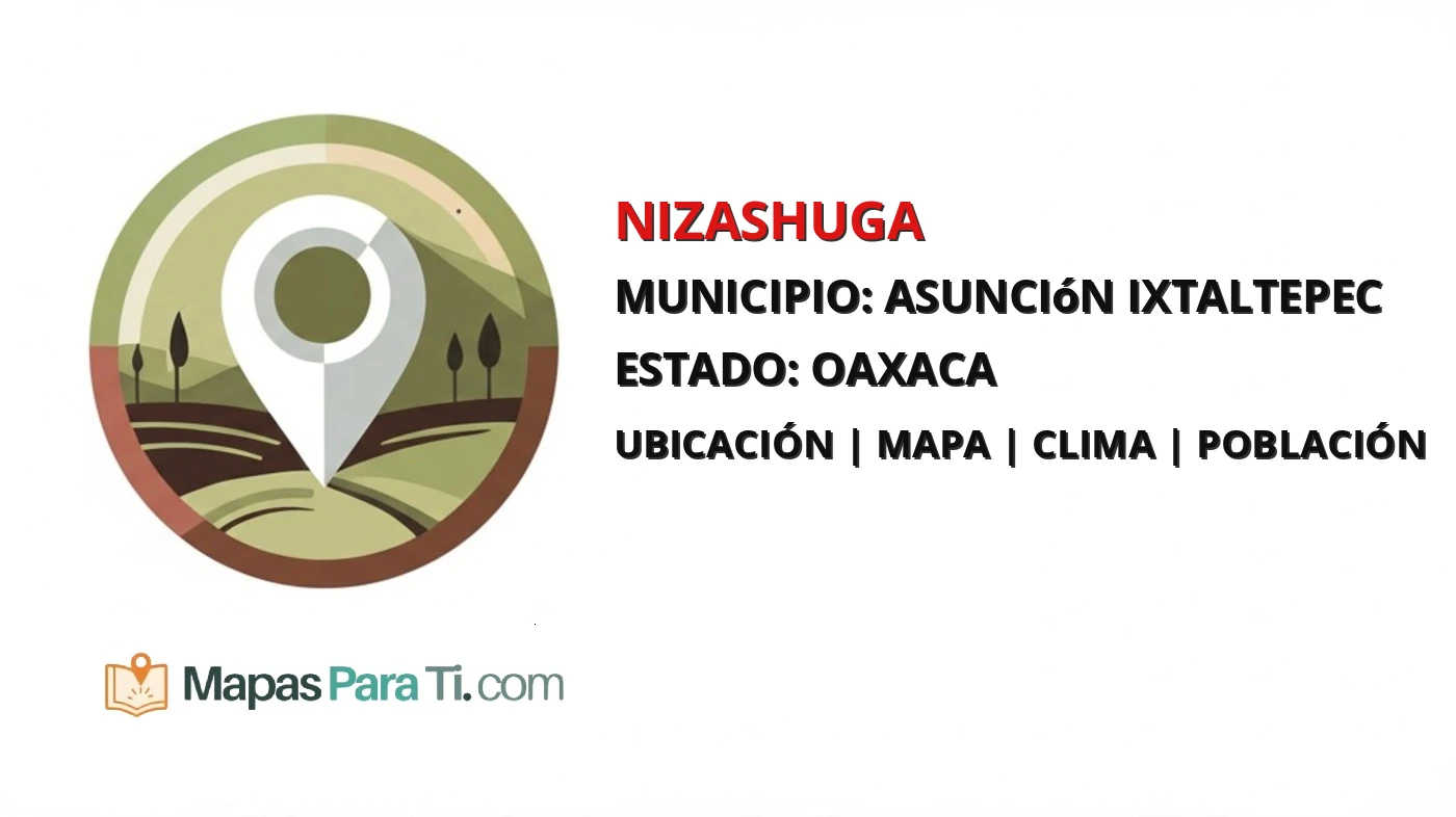 Mapa y datos de Nizashuga, Asunción Ixtaltepec, Oaxaca