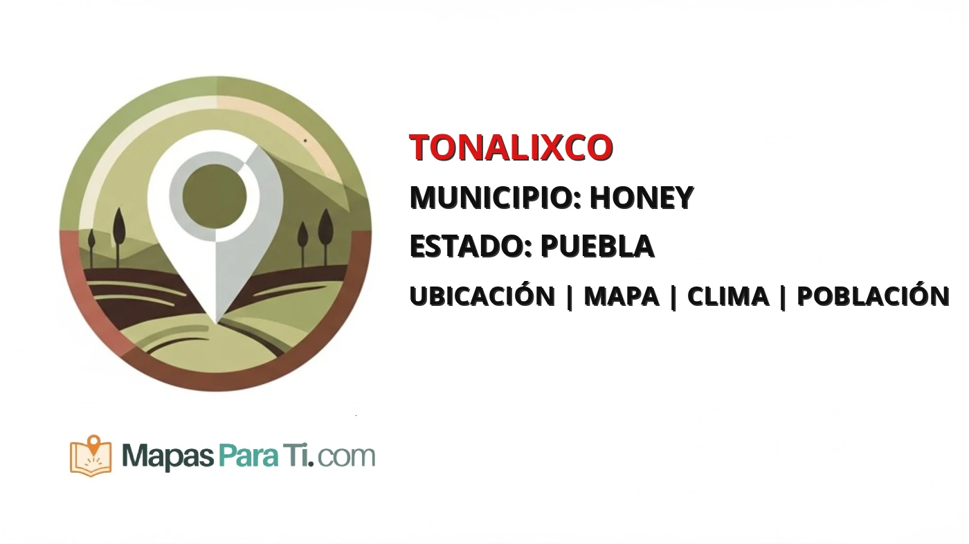 Mapa y datos de Tonalixco, Honey, Puebla